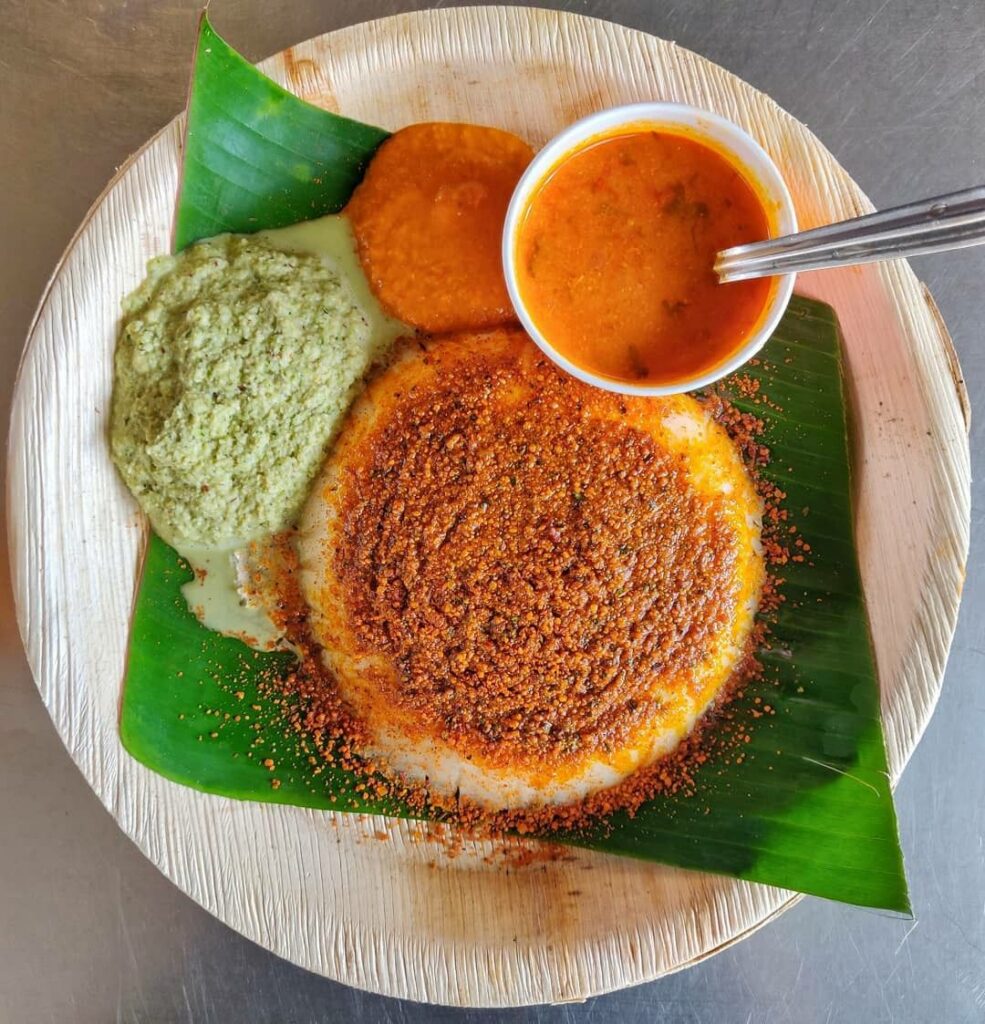 best south indian dosa with chutney and sambar in panruti
